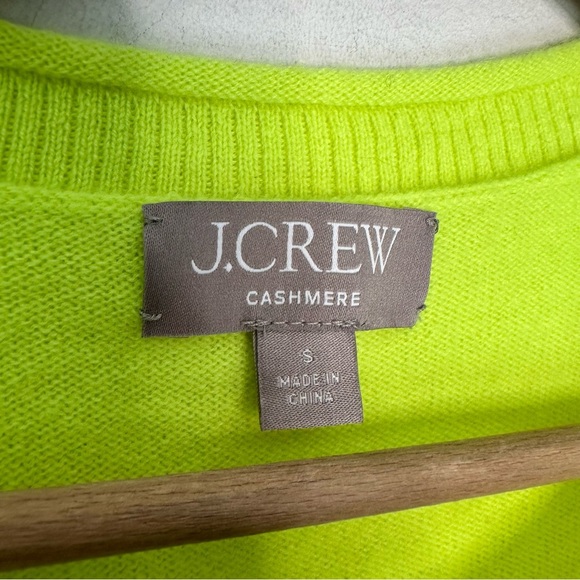 J. Crew Cashmere Relaxed T-Shirt Short Sleeve Sweater Lemon Sorbet Size Small - Picture 5 of 9